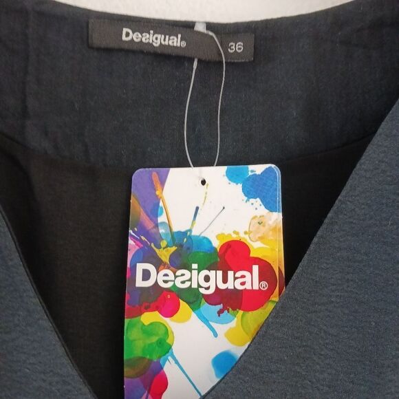 Desigual  Short Dress Vest flower print short sleeve size 2 - Picture 3 of 7